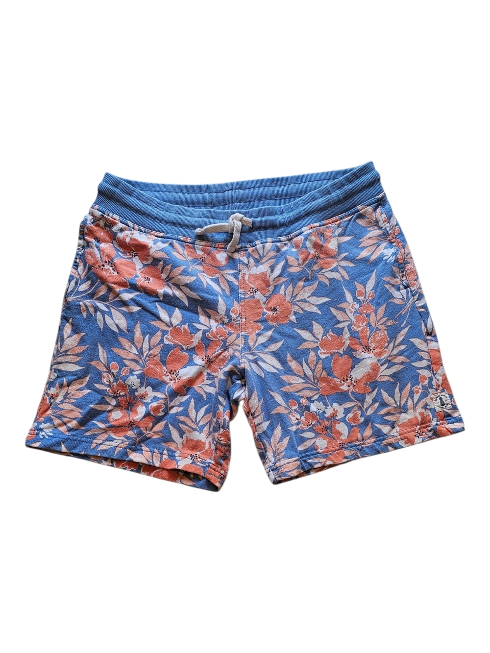 Chubbies Lounge Shorts Medium Blue Floral Elastic Waist Drawstring Size M